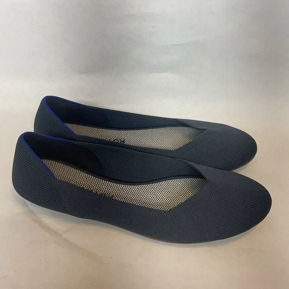 ROTHY'S Classic Smoke Blue Round Toe Ballet Flats US 9,5 Worn Once